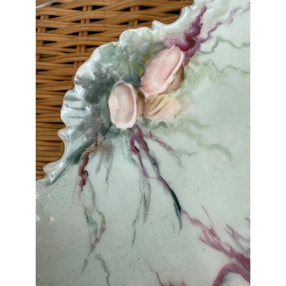 Antique 1910s Rosenthal Monbijou Hand-Painted Seashells Coral Porcelain Plate 9" - Picture 8 of 11